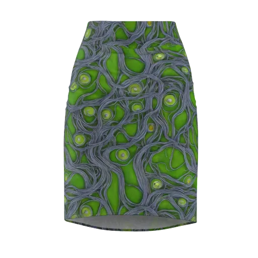 Neon Mycelium on a Pencil Skirt