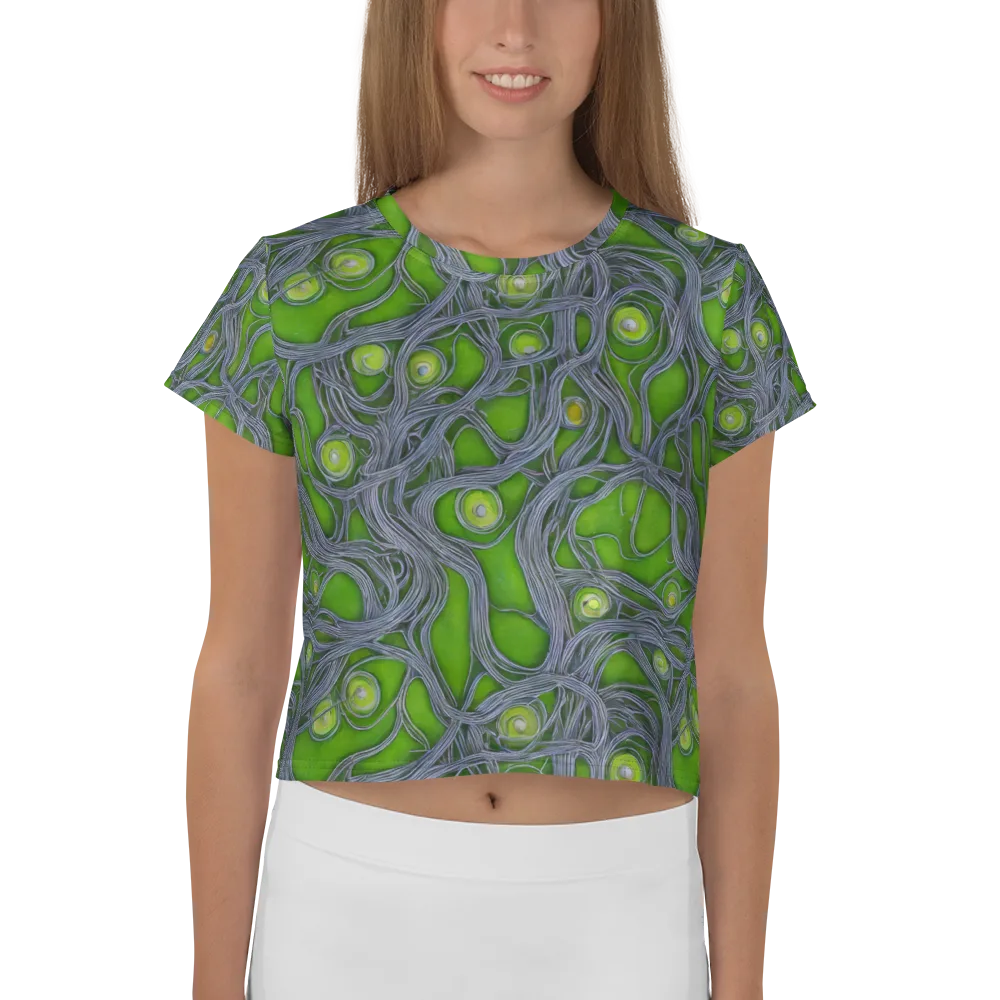 Neon Mycelium on Crop Tee — Front