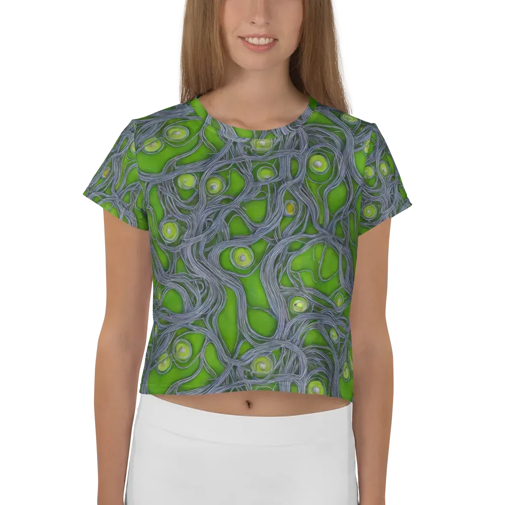 Neon Mycelium on Crop Tee — Front