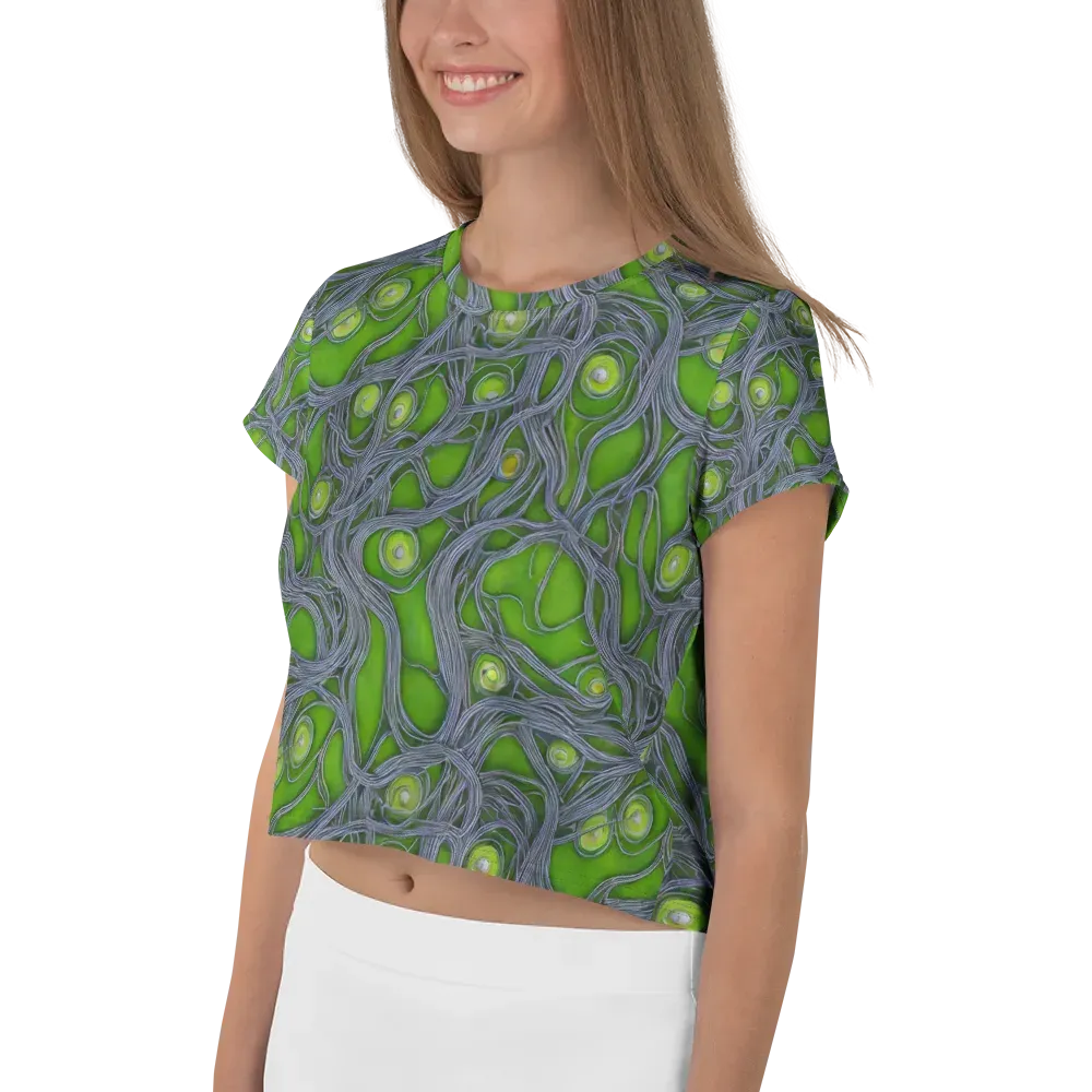 Neon Mycelium on Crop Tee — Left