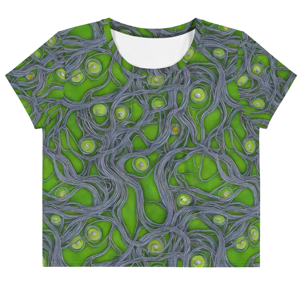 Neon Mycelium on Crop Tee — Front