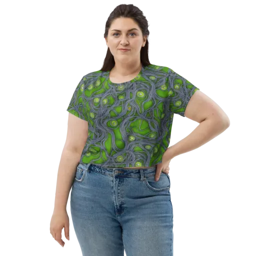 Neon Mycelium on a Crop Tee