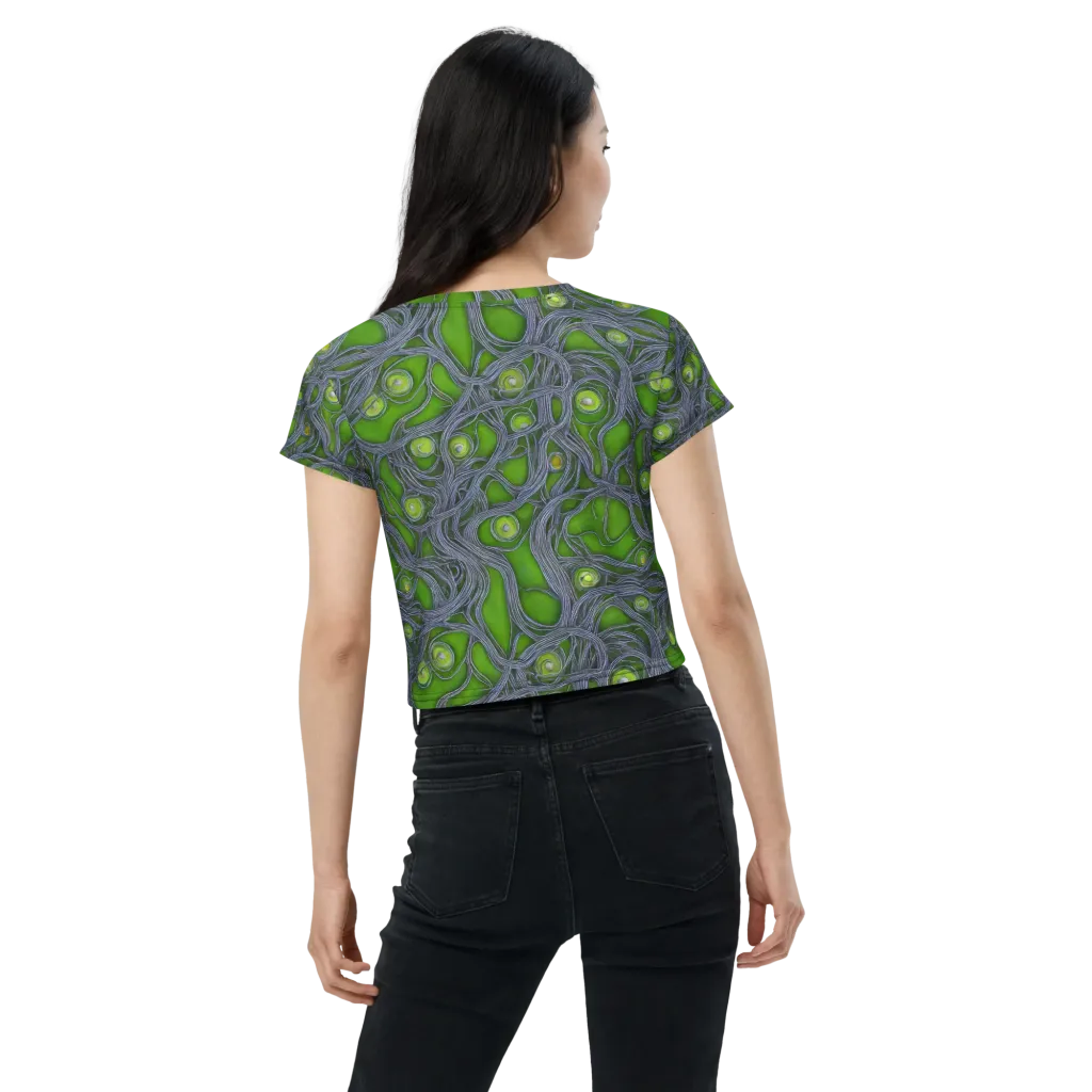 Neon Mycelium on Crop Tee — Back