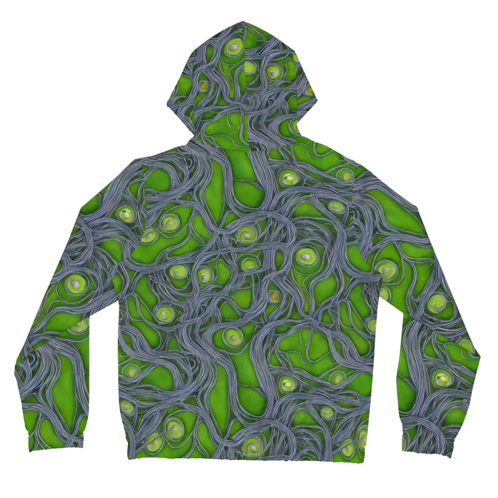 Neon Mycelium on Women's Full-Zip Hoodie — Back