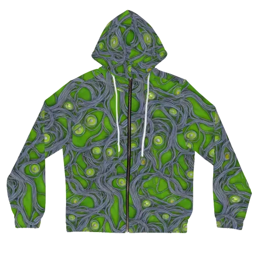 Neon Mycelium on a Women's Full-Zip Hoodie