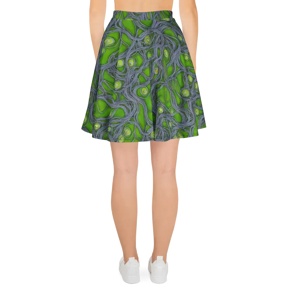 Neon Mycelium on Skater Skirt — Back