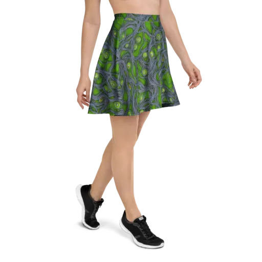 Neon Mycelium on a Skater Skirt