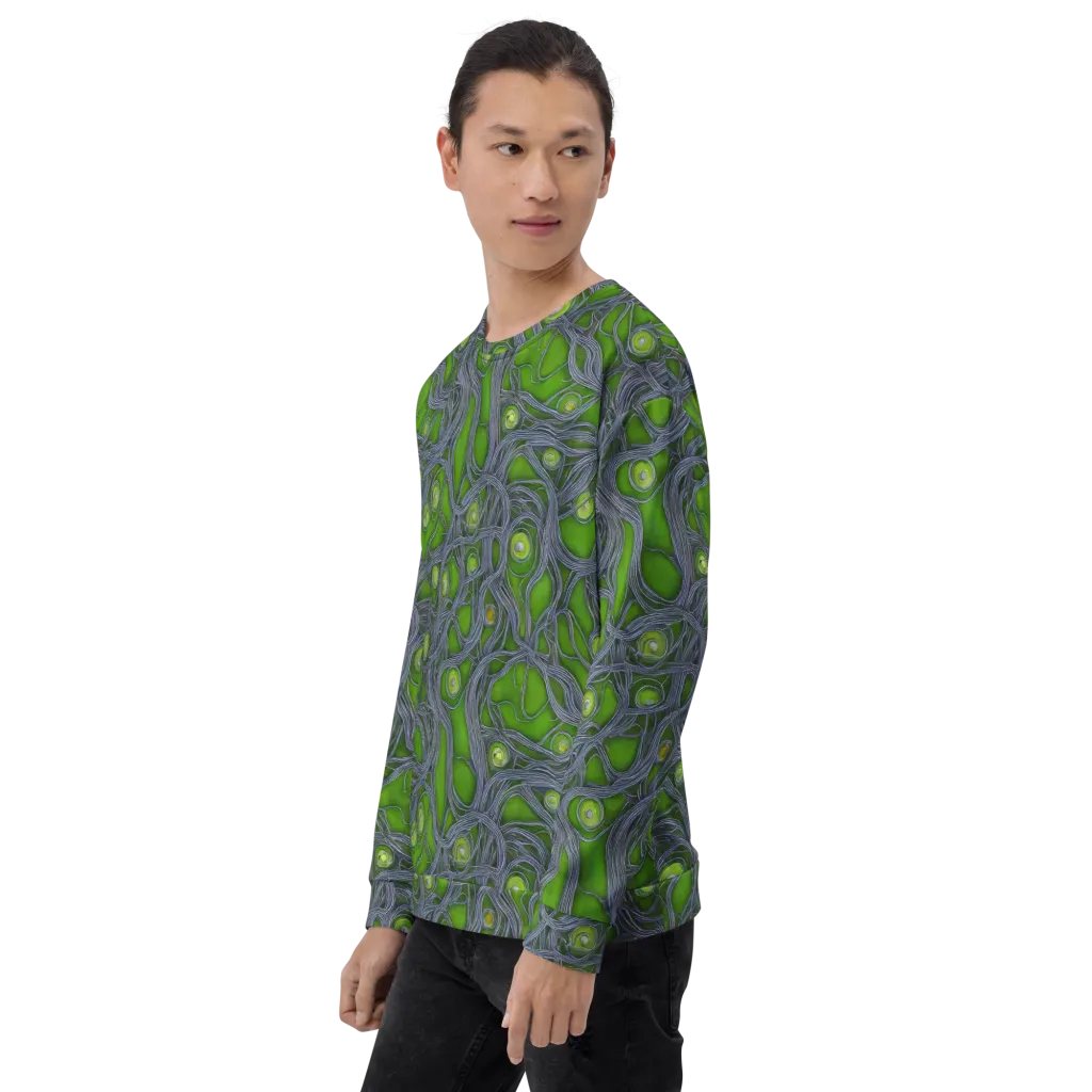 Neon Mycelium on Sweatshirt — Left Front