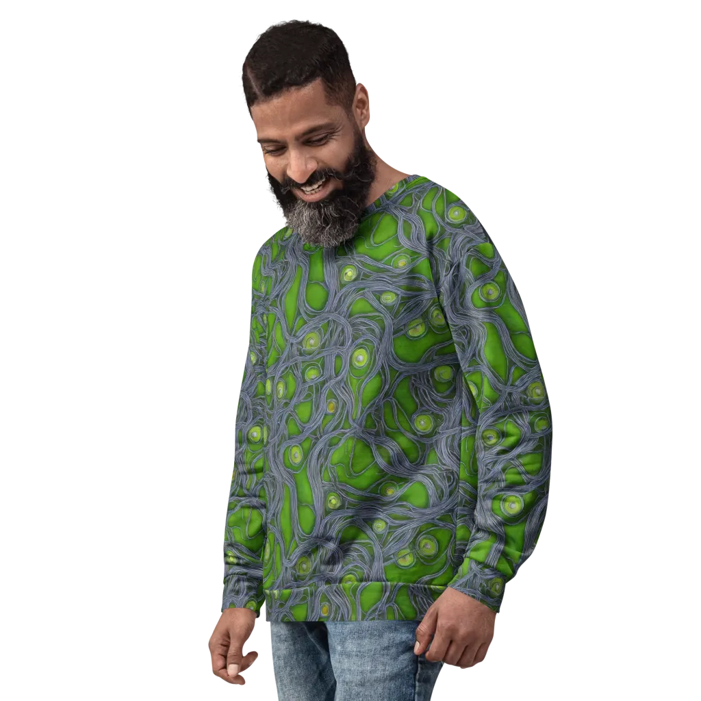 Neon Mycelium on Sweatshirt — Left Front