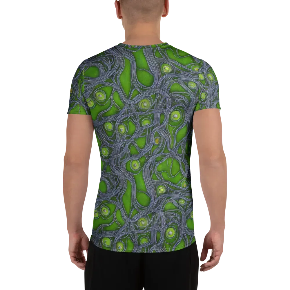 Neon Mycelium on Men's Athletic T-Shirt — Back