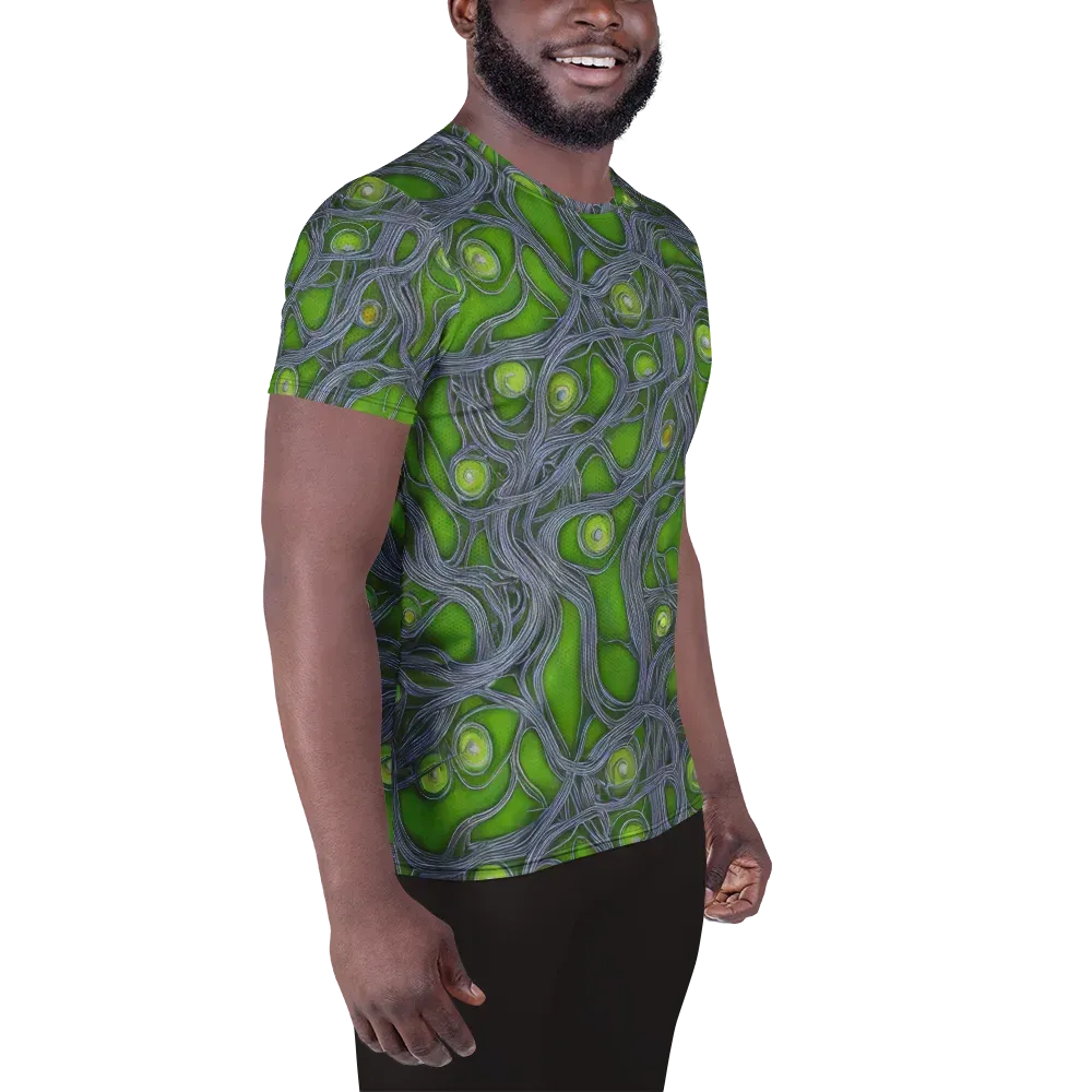 Neon Mycelium on Men's Athletic T-Shirt — Right