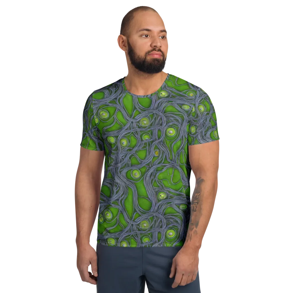 Neon Mycelium on Men's Athletic T-Shirt — Front