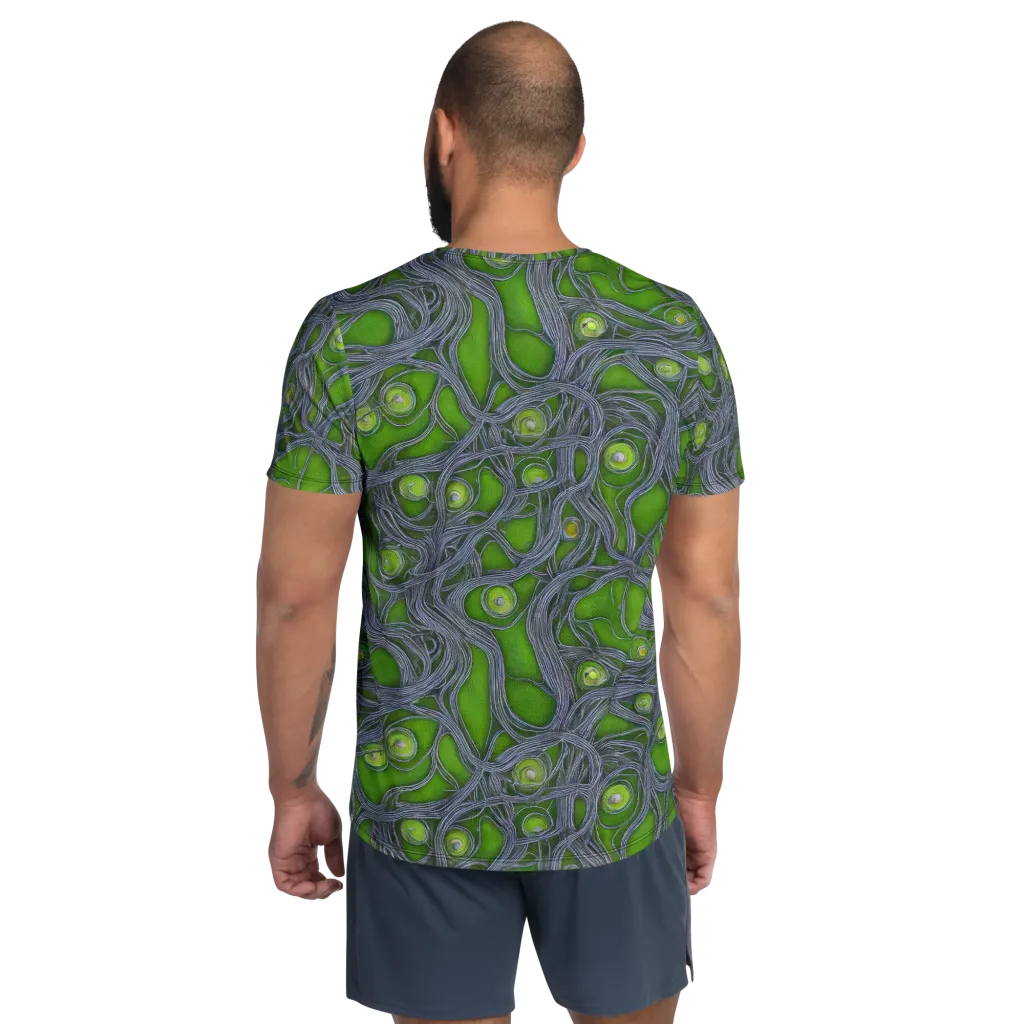 Neon Mycelium on Men's Athletic T-Shirt — Back