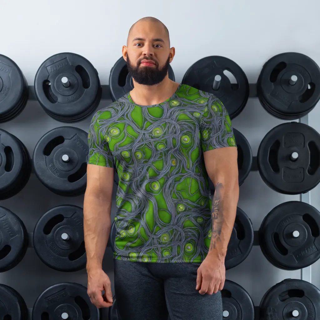 Neon Mycelium on Men's Athletic T-Shirt — Front
