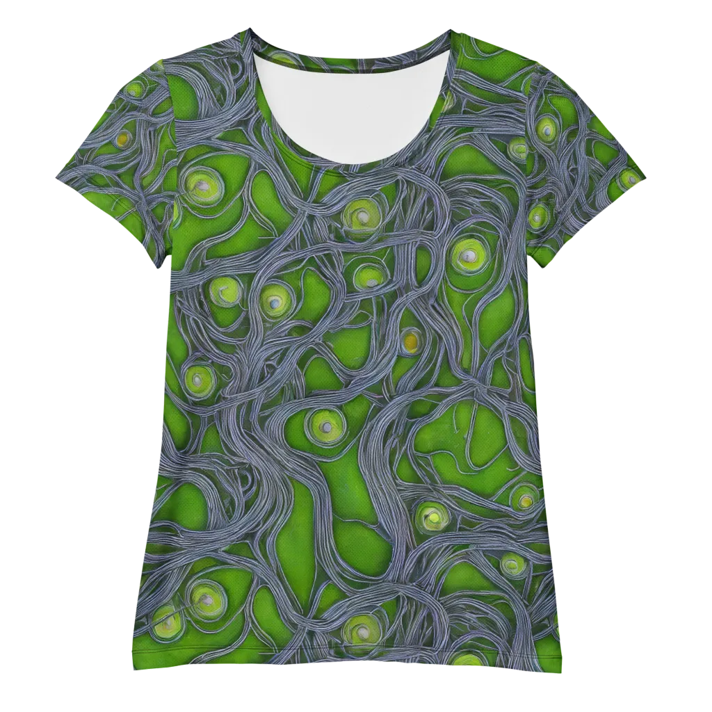 Neon Mycelium on Women's Athletic T-Shirt — Front