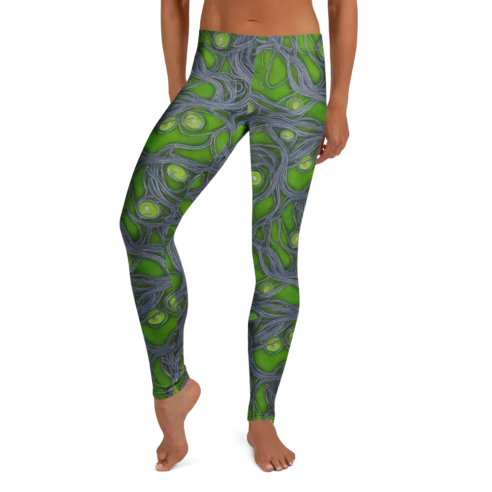 Neon Mycelium on Leggings — Front