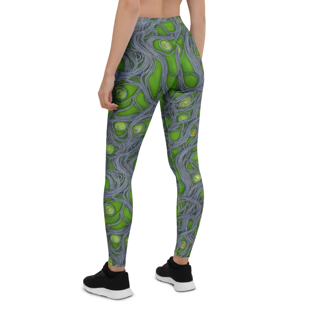 Neon Mycelium on Leggings — Back