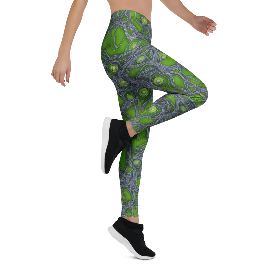 Neon Mycelium on Leggings — Right