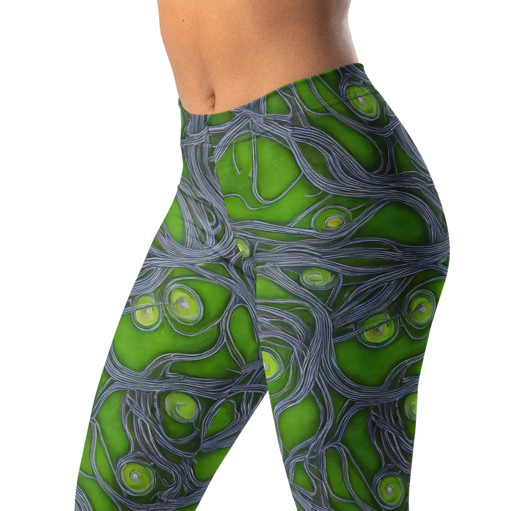 Neon Mycelium on Leggings — Left Front