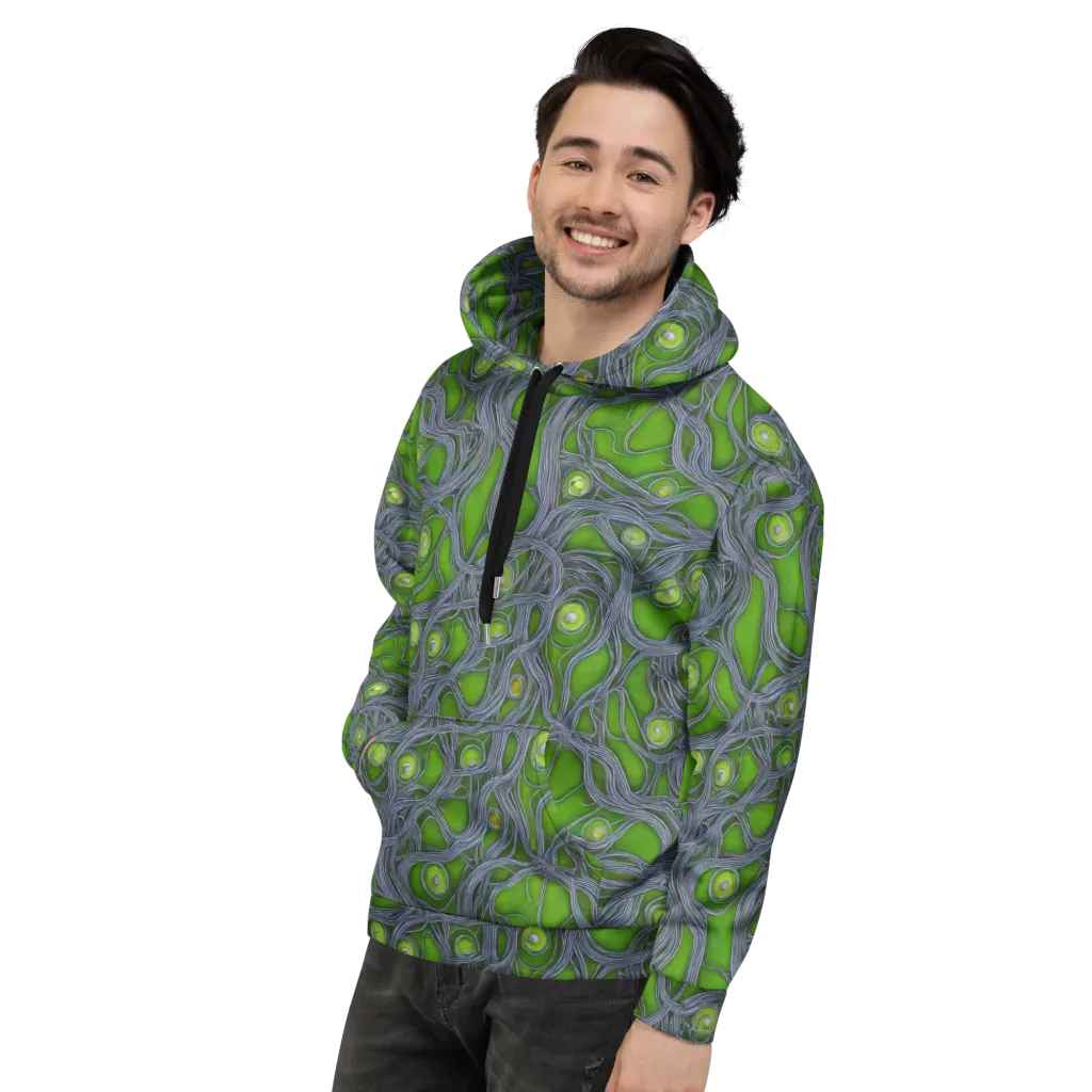 Neon Mycelium on Hoodie — Left