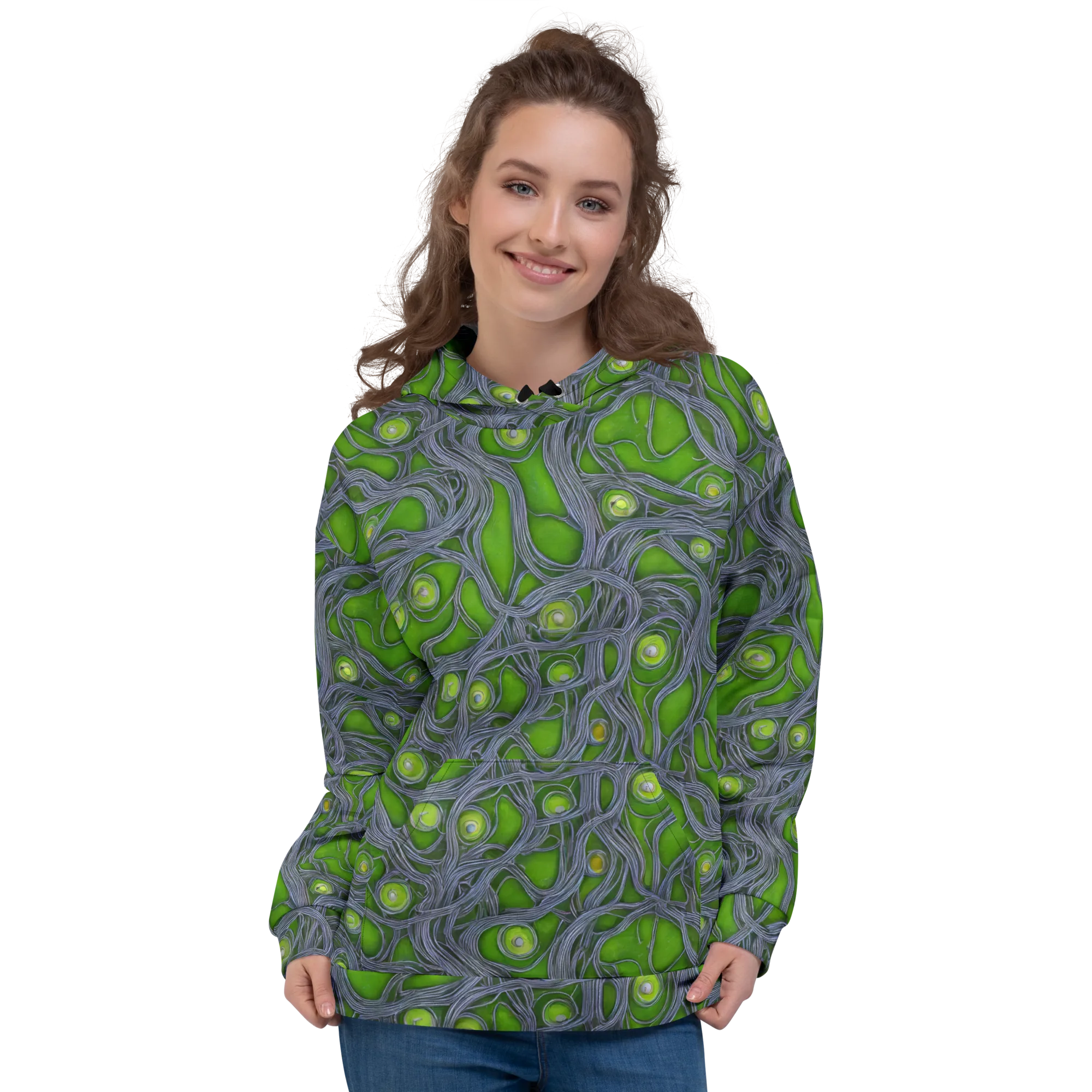 Neon Mycelium on Hoodie — Front