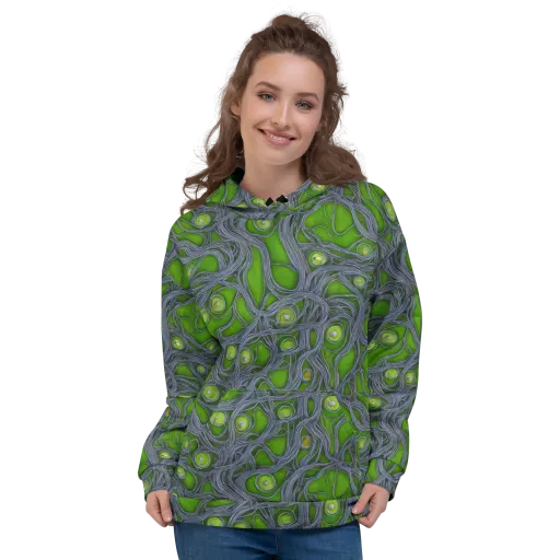 Neon Mycelium on a Hoodie