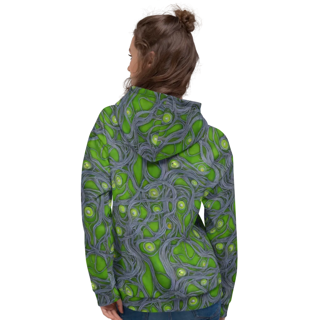 Neon Mycelium on Hoodie — Back