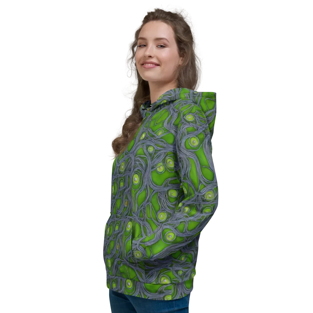 Neon Mycelium on Hoodie — Left