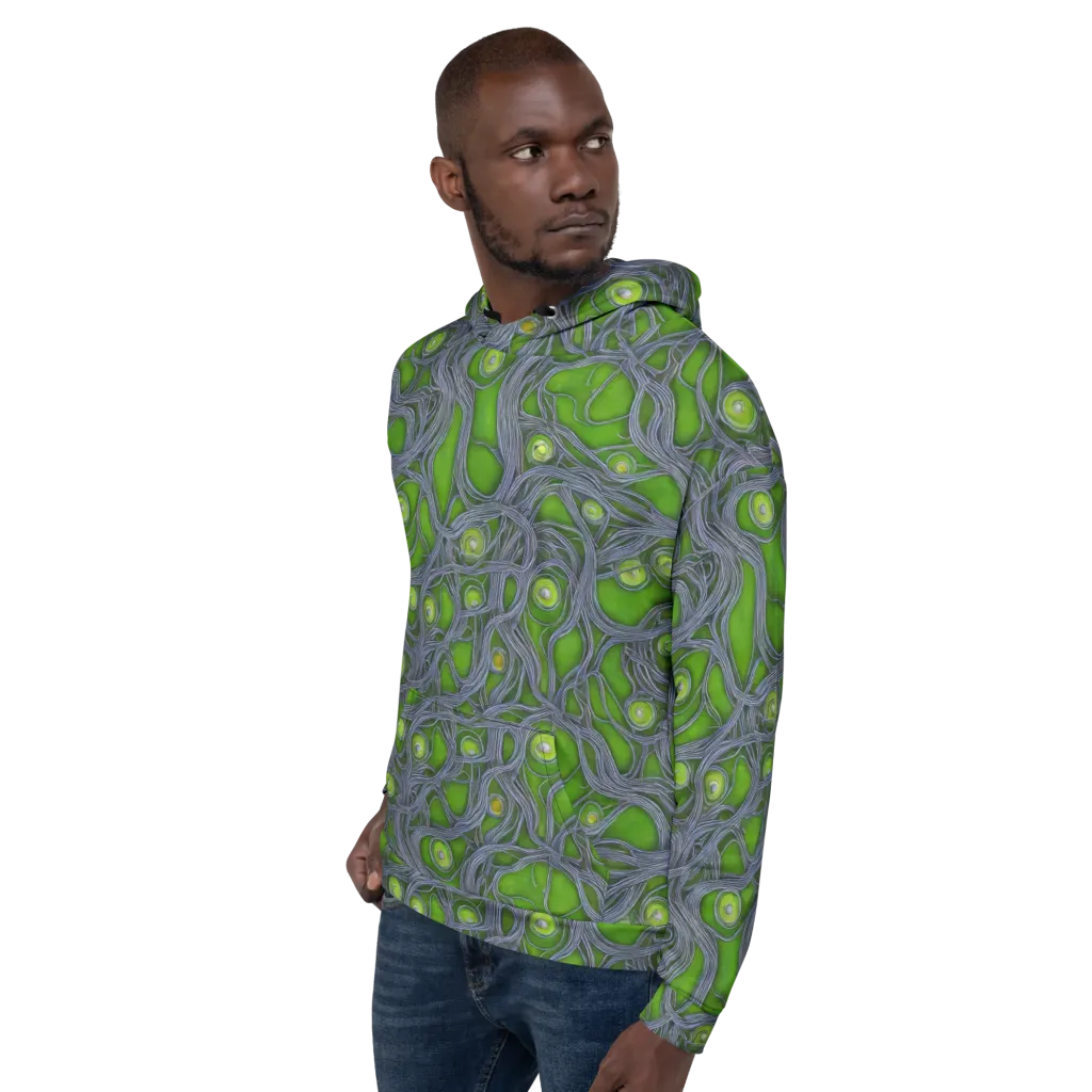 Neon Mycelium on Hoodie — Left