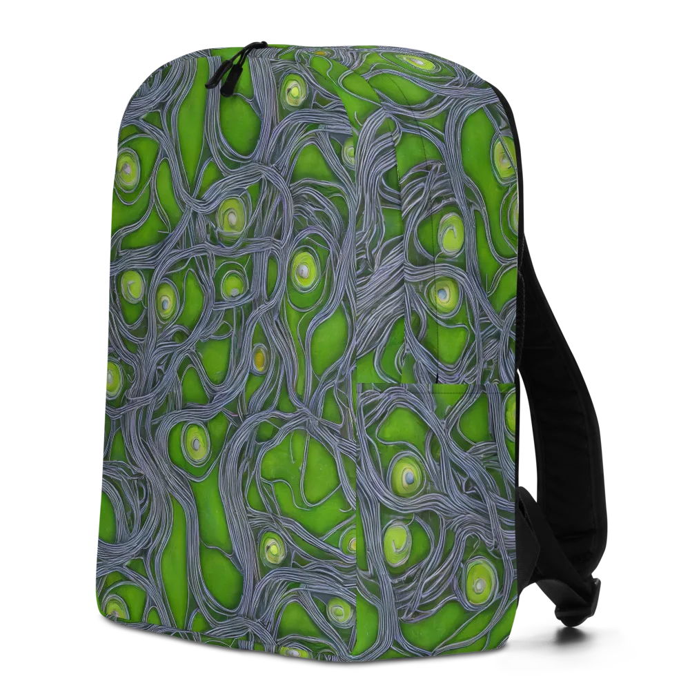 Neon Mycelium on Minimalist Backpack — Left