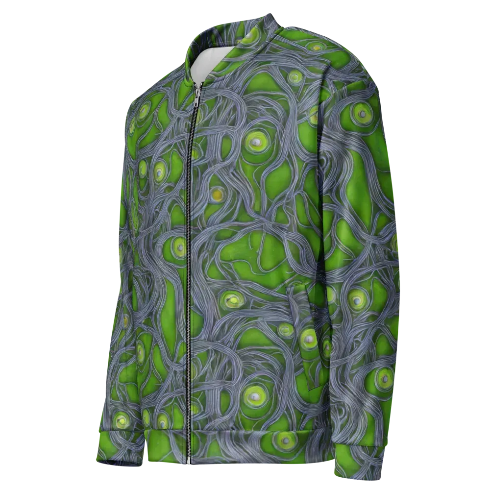 Neon Mycelium on Bomber Jacket — Left Front