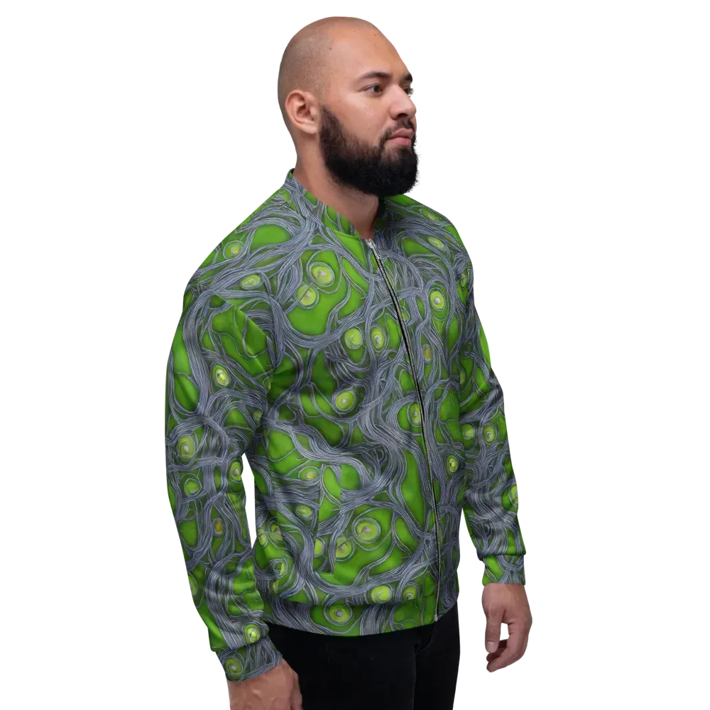 Neon Mycelium on Bomber Jacket — Right