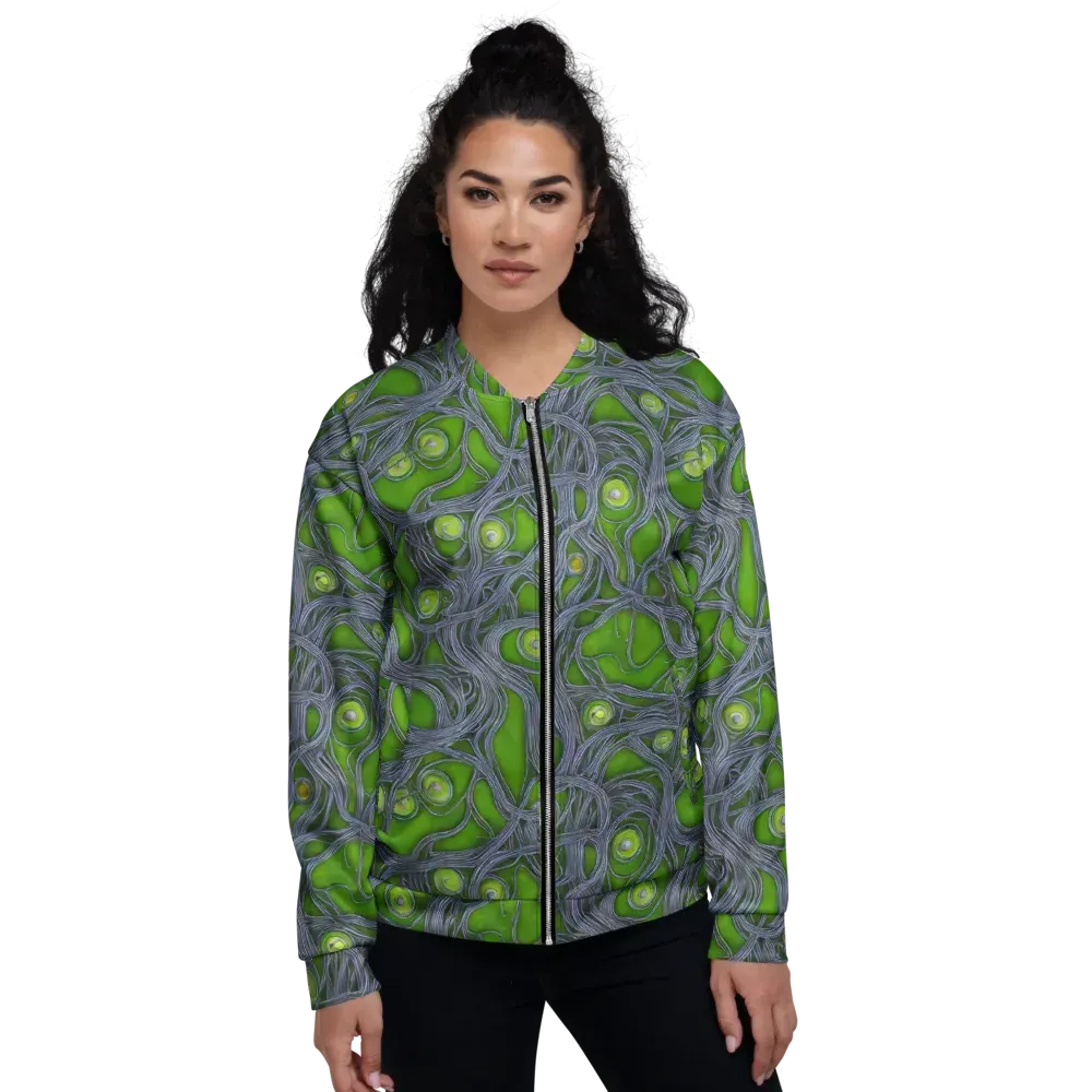 Neon Mycelium on Bomber Jacket — Front