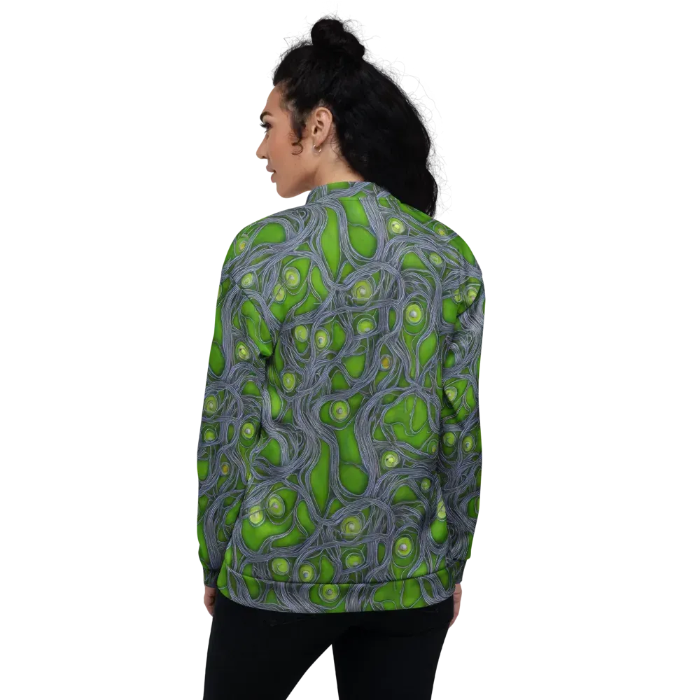Neon Mycelium on Bomber Jacket — Back