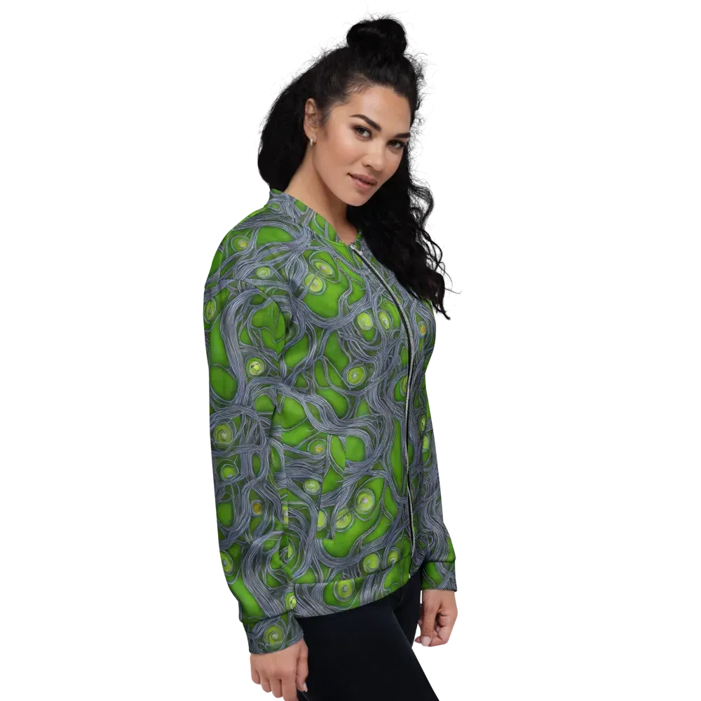 Neon Mycelium on Bomber Jacket — Right
