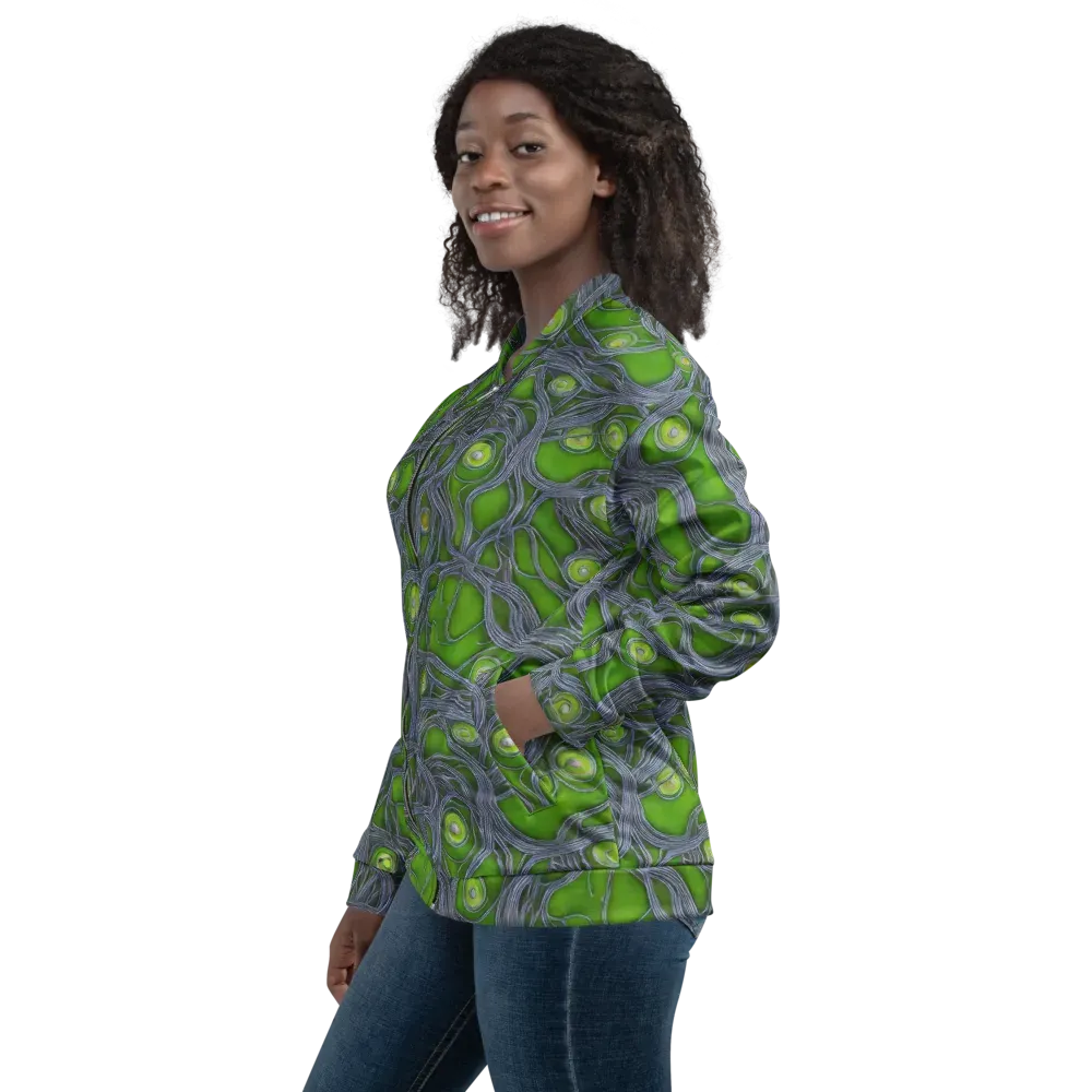 Neon Mycelium on Bomber Jacket — Left