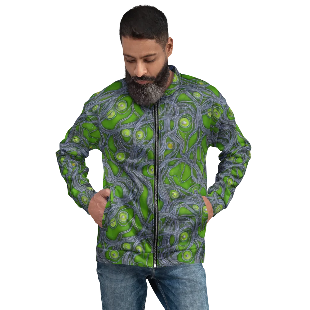 Neon Mycelium on Bomber Jacket — Front