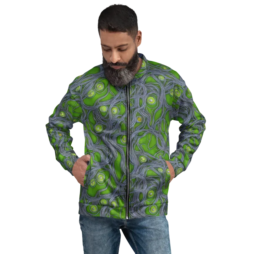 Neon Mycelium on Bomber Jacket — Front