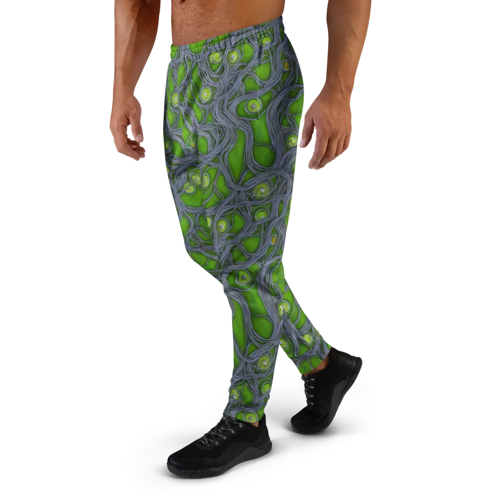 Neon Mycelium on Men's Joggers — Left