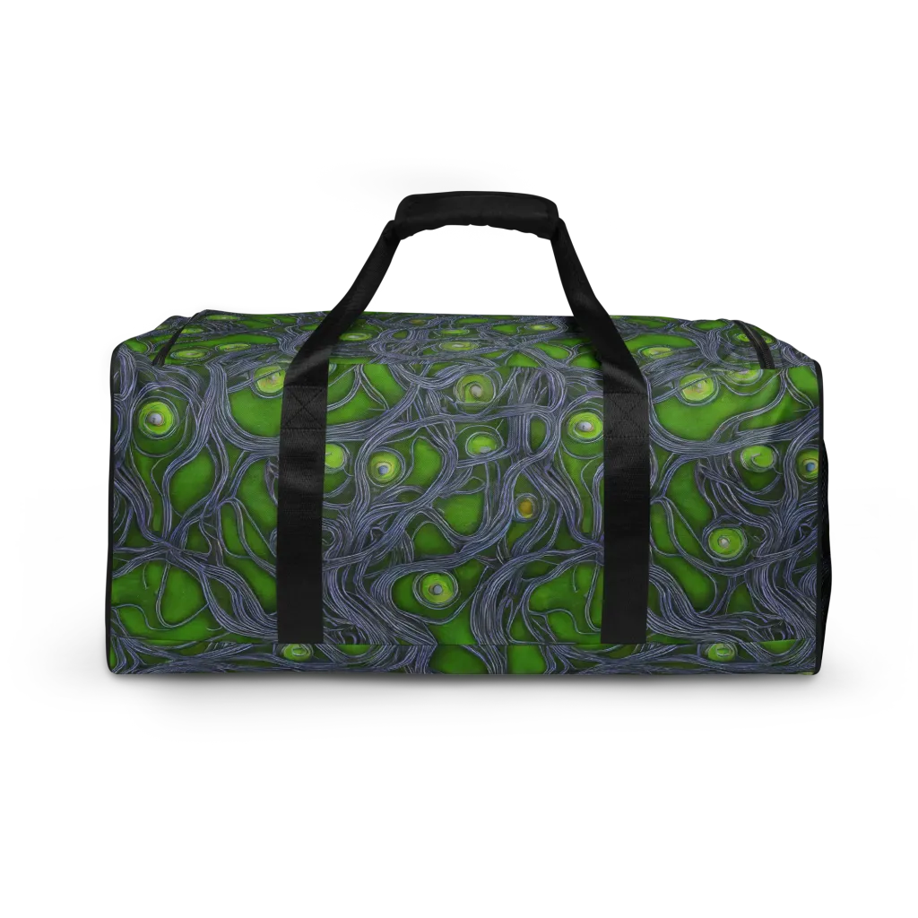 Neon Mycelium on Duffle Bag — Back