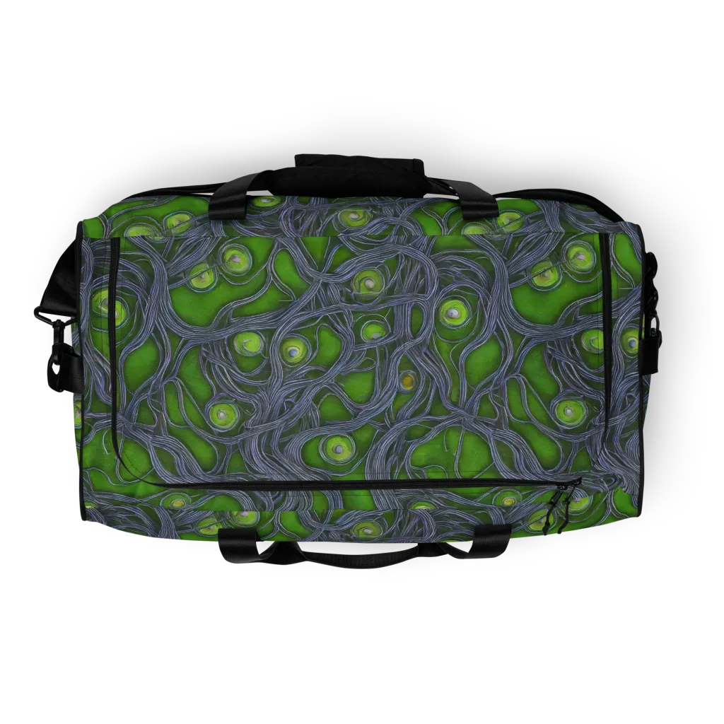Neon Mycelium on Duffle Bag — Top