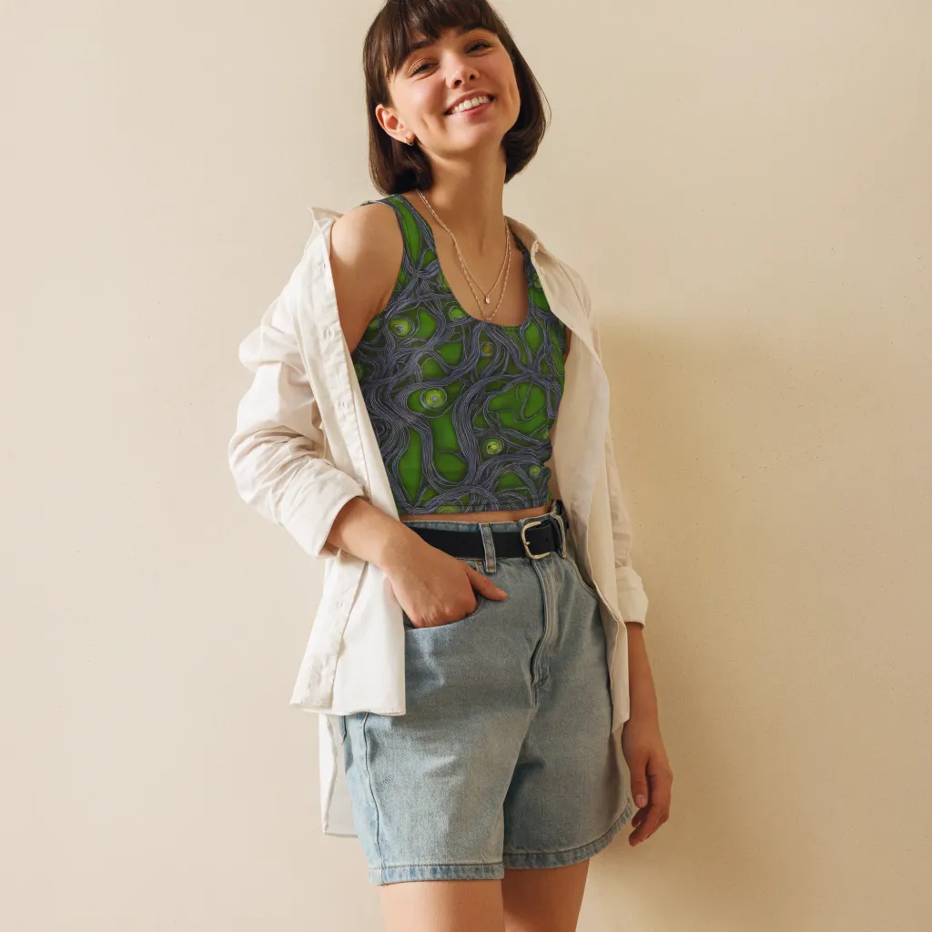 Neon Mycelium on Crop Top — Front