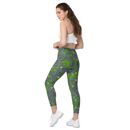 Neon Mycelium on a Leggings with Pockets