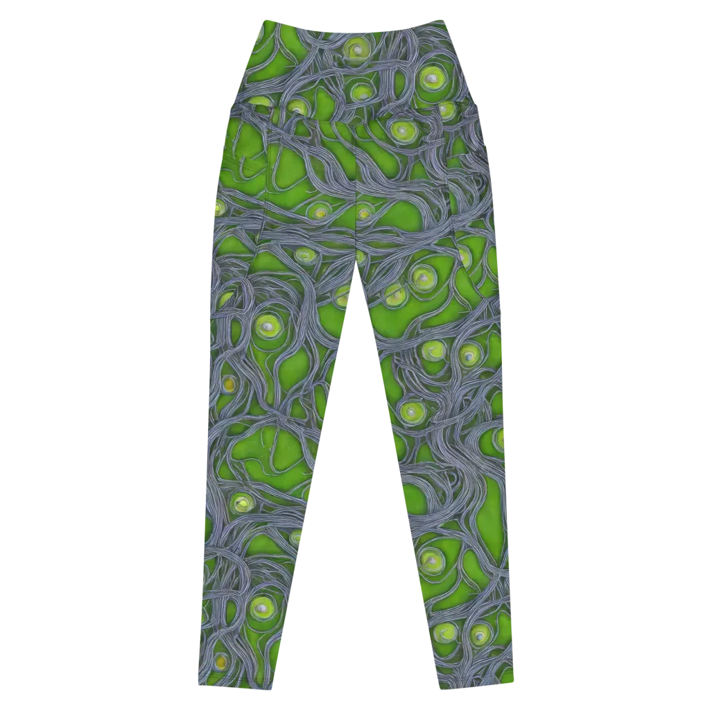 Neon Mycelium on Leggings with Pockets — Front