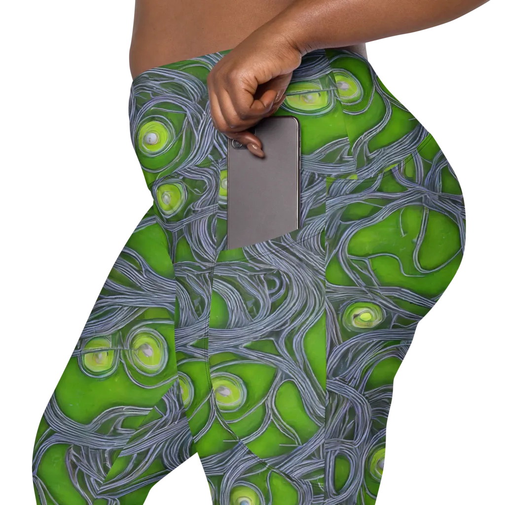 Neon Mycelium on Leggings with Pockets — Product details 2