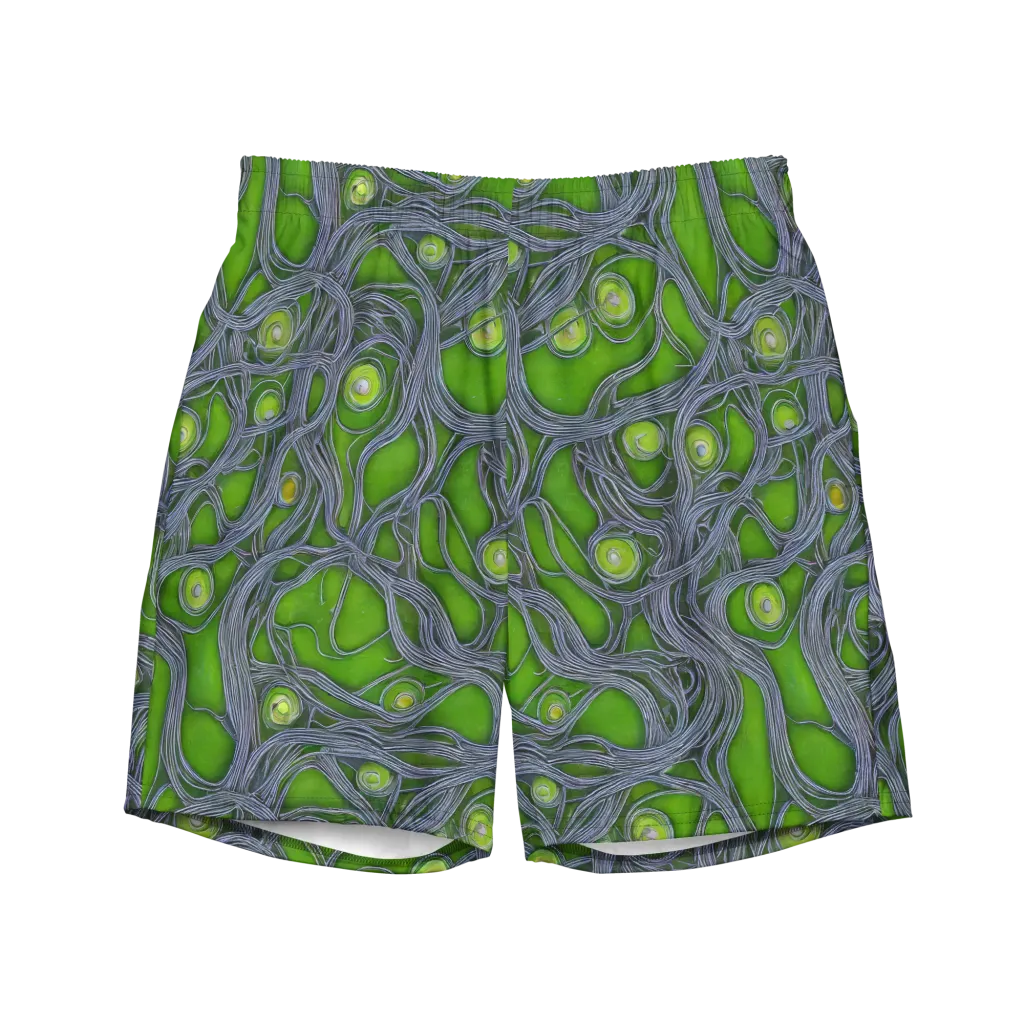 Neon Mycelium on Swim Trunks — Front