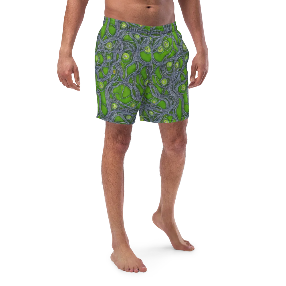 Neon Mycelium on Swim Trunks — Front
