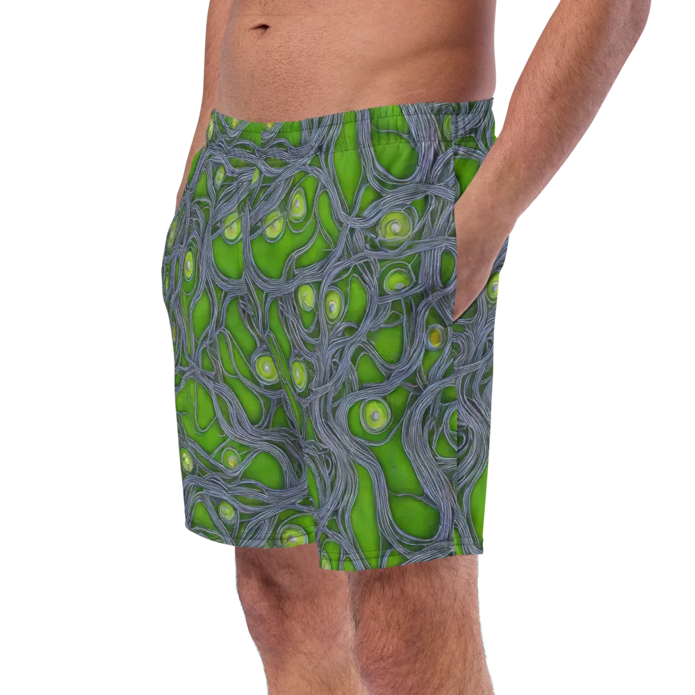 Neon Mycelium on Swim Trunks — Left Front