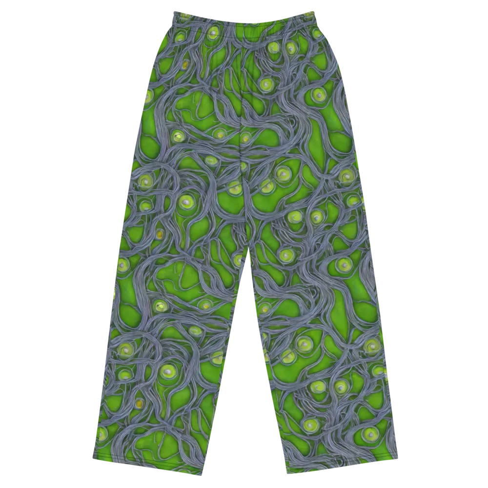 Neon Mycelium on Wide-Leg Pants — Front