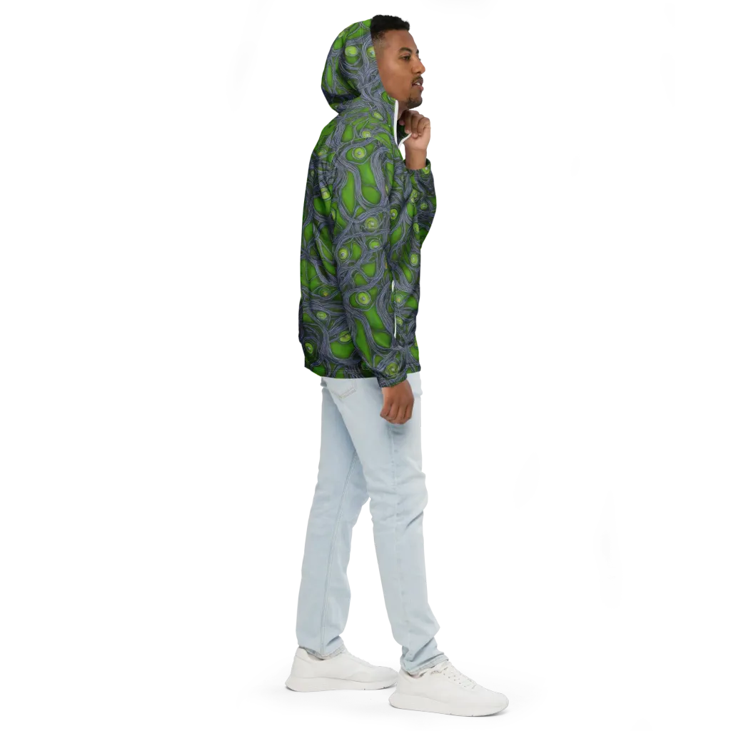 Neon Mycelium on Men's Windbreaker — Right
